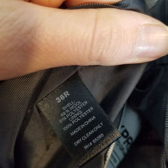 Express Blazer Mens 36R Gray Photographer Wool Fitted Suit Coat Jacket Career - Picture 8 of 9